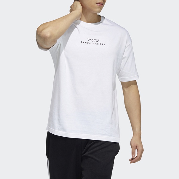 Adidas M Emb Tee HA3649 男 T恤 柔軟 純棉 舒適 短袖 上衣 亞洲尺寸 白