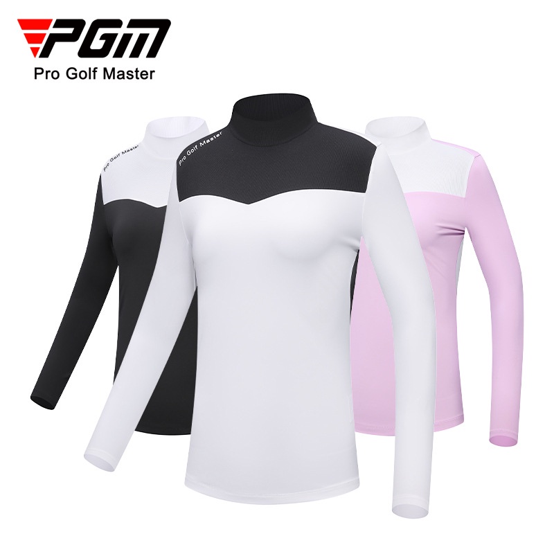 PGM 新品高爾夫女士長袖T恤 時尚百搭拼色顯瘦設計 高彈柔軟女上衣 YF545