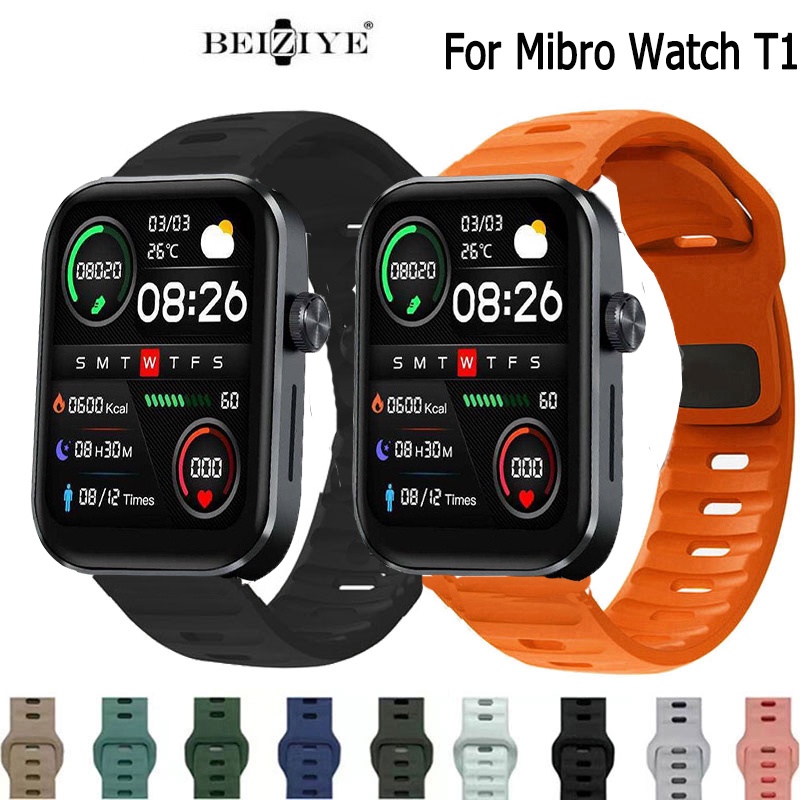 通用於 Mibro 手錶 T1 矽膠錶帶 mibro watch t1 運動替換腕帶