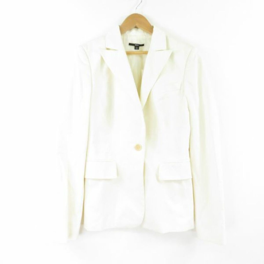 HUGO BOSS A夾克外套女用 白色 棉 長袖 S碼 日本直送 二手