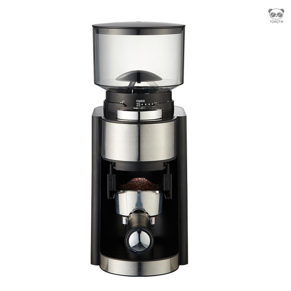 新款電動磨豆機咖啡豆研磨機 手衝意式磨粉器家用小型粗細可調咖啡磨豆機研磨機 黑色 110V 美規