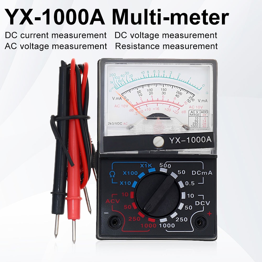 Diystudio【現貨】YX-1000A AC/DC模擬萬用表高精度電壓電流指針萬用表測試儀