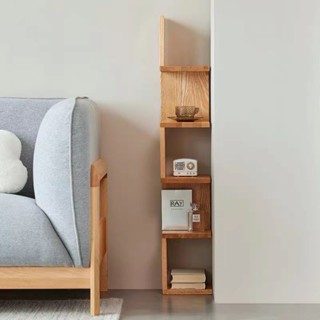『Royal_Furniture』優真全實木定製置物架現代簡約迷你收納隔板北歐創意原松木轉角架
