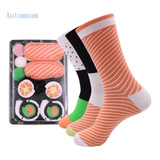 Autu 時尚創意襪子時尚女士個性食品壽司襪 3 4 5 雙