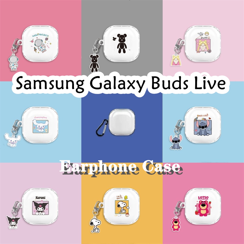 SAMSUNG 現貨! 適用於三星 Galaxy Buds Live Case 透明卡通清新風格軟矽膠耳機套外殼保護套