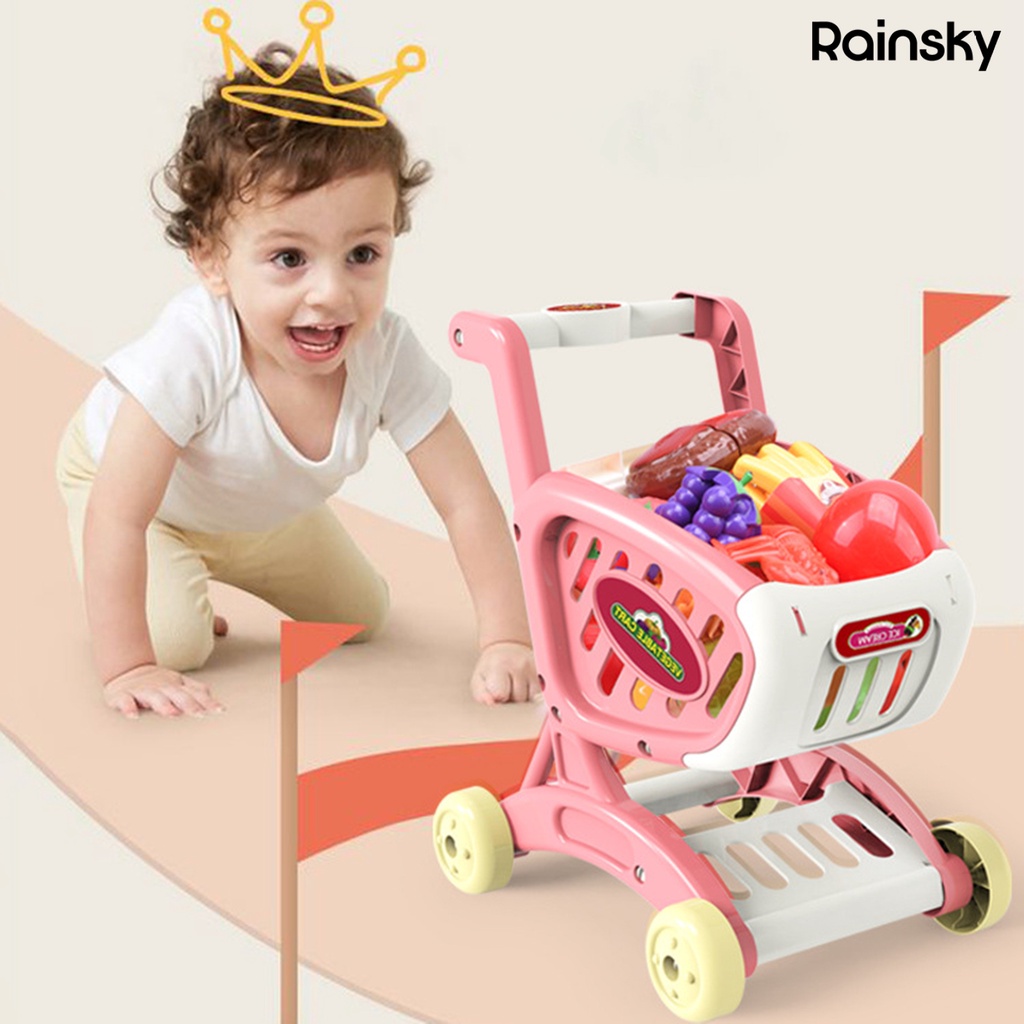 [寶貝玩具]兒童仿真超市購物車寶寶過家家手推車玩具