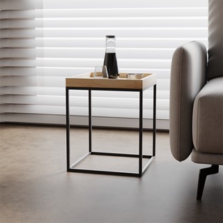 『Royal_Furniture』北歐簡約實木鐵藝小茶几邊幾角幾工業風客廳小方幾創意沙發桌邊桌
