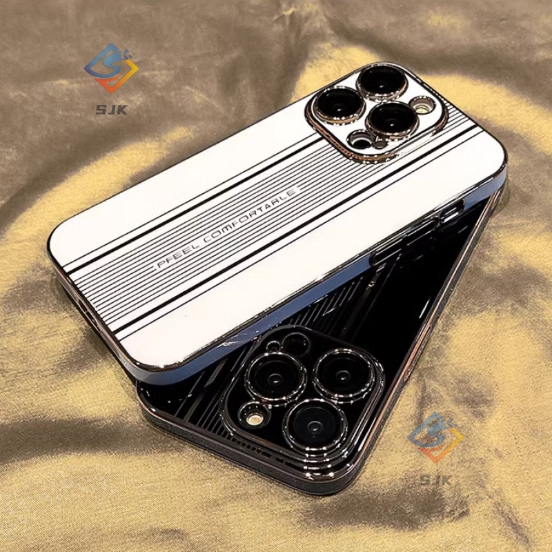 PORSCHE [豪華保時捷電鍍 Pc 相機保護硬殼] 適用於 iPhone 15 14 13 12 pro max /