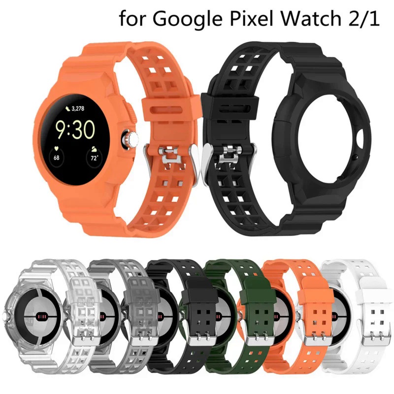 【免運】谷歌Google Pixel Watch 2 殼錶帶二合一體錶帶 谷歌Pixel Watch 硅膠腕帶