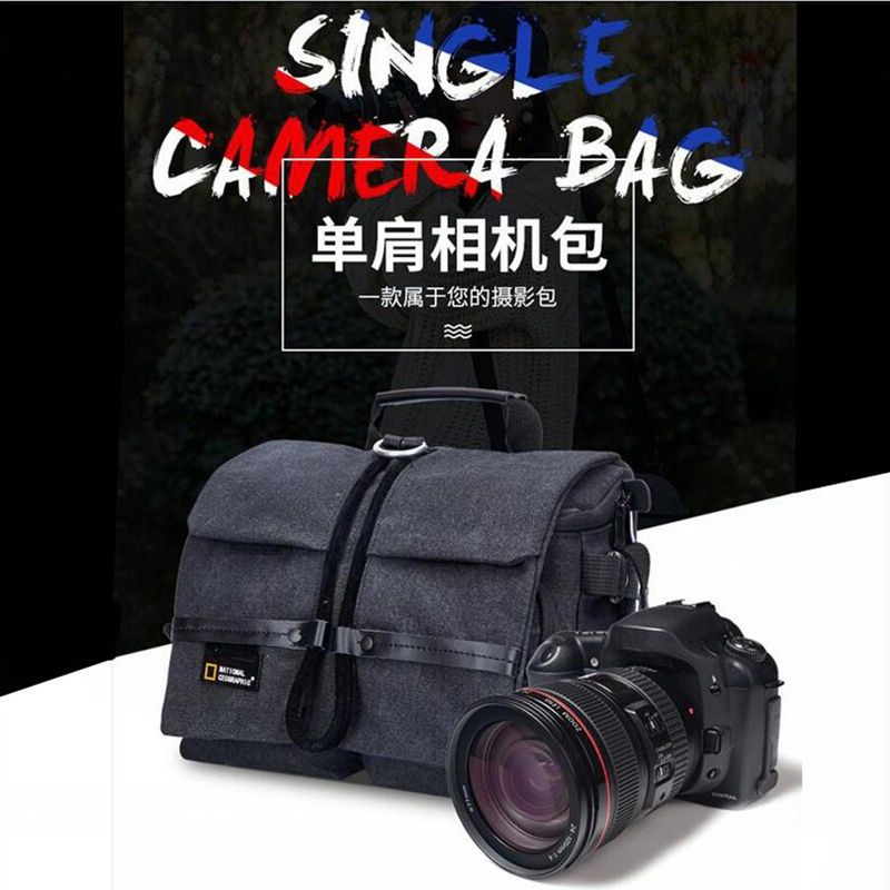 適用於國家地理系列相機包單眼單肩帆布防水佳能尼康索尼攝影背包