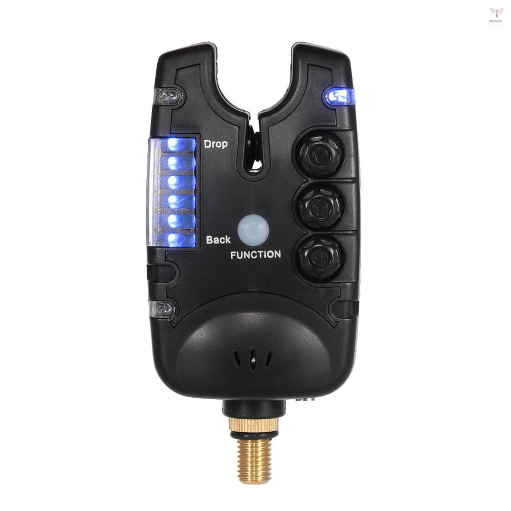 Lixada 6 LED 釣魚警報器防水可調式音調音量靈敏度聲音警報釣魚咬警報器適合鯉魚釣魚