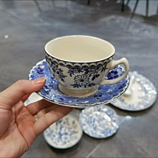 出口英國青花系列咖啡杯咖啡壺穀物碗英倫風杯子