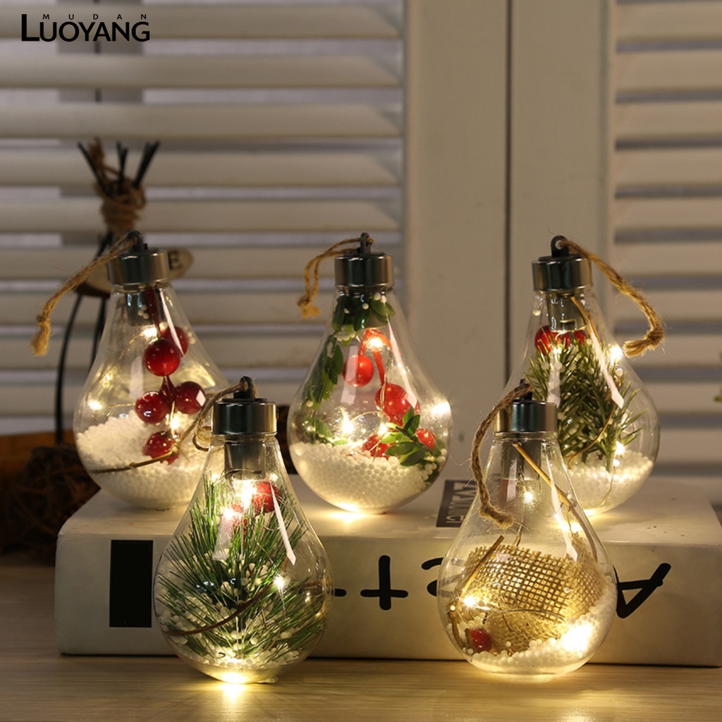 洛陽牡丹 LED透明耶誕球發光燈耶誕樹吊飾吊燈家庭庭院裝飾