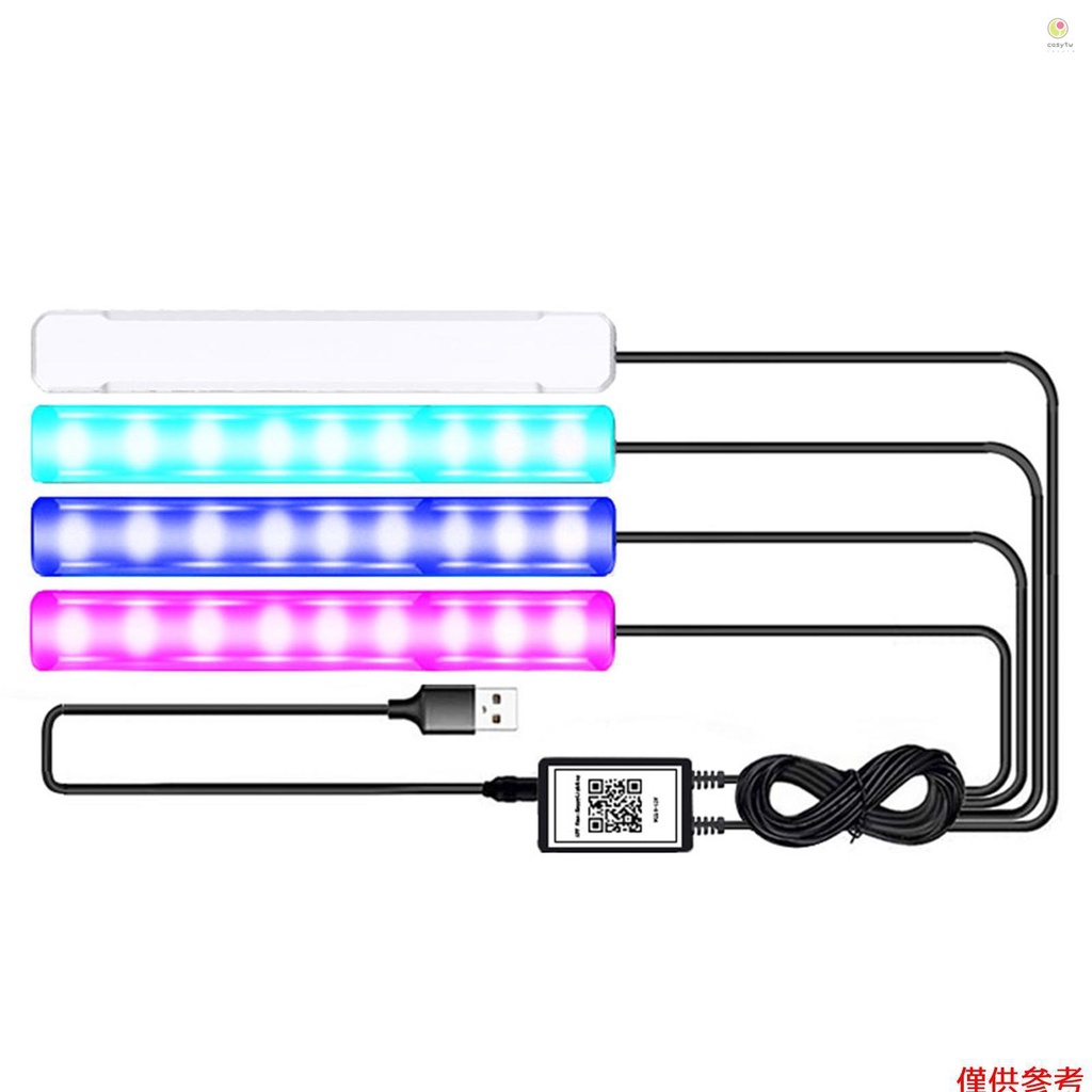 Casytw 汽車 LED 燈 汽車內裝燈 多彩汽車 LED 燈 APP 控制燈條 IP67 防水亮度調節 BT 5.0