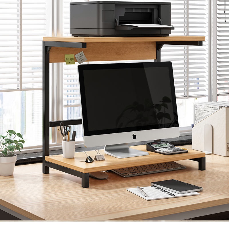 【爆款 現貨】 桌上型置物架辦公收納桌上書架辦公桌電腦增高架創意印表機架辦公室