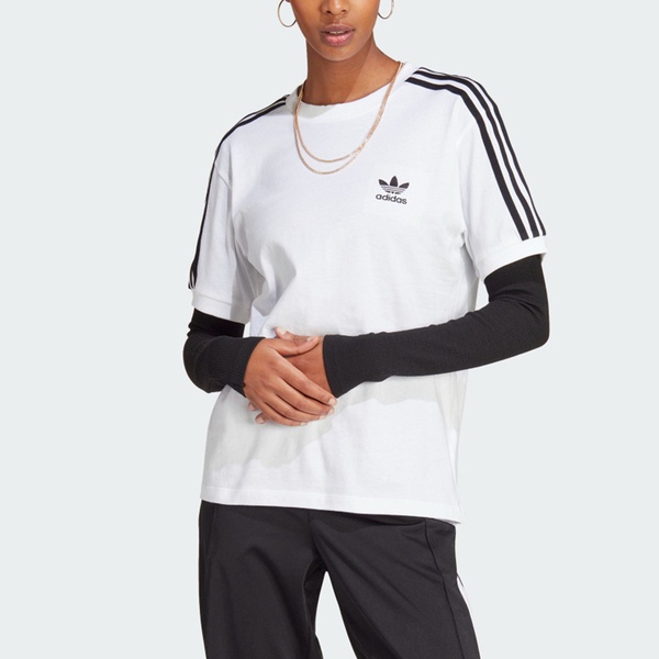 Adidas 3 Stripes Tee IB7410 女 短袖 上衣 T恤 亞洲版 休閒 經典 復古 三葉草 白黑