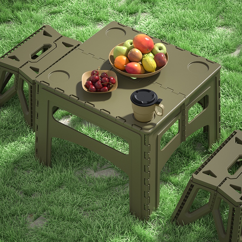 (✿◡‿◡)戶外摺疊桌子便攜露營塑膠桌套裝擺攤小桌子簡易桌子野餐裝備用品(´▽`ʃ♡ƪ)
