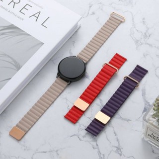SAMSUNG 20mm 22MM 磁性皮革錶帶替換腕帶相容三星 Galaxy Watch 6 5 4 40 44mm