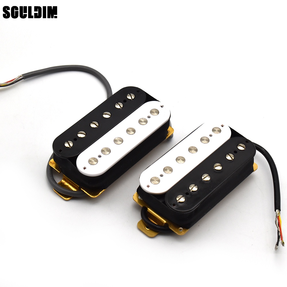 1 件雙線圈電吉他雙線圈拾音器拾音器陶瓷磁鐵頸橋 50 毫米 52 毫米拾音器適用於 LP 電吉他白色黑色