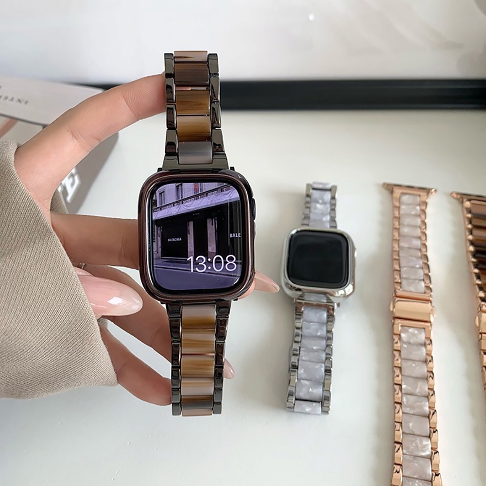 台灣現貨 金屬錶帶 樹脂錶帶 適用 Apple watch S9 S8 S7 SE 45mm 41mm 蘋果不鏽鋼錶帶
