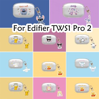EDIFIER 現貨!適用於漫步者 TWS1 Pro 2 Case 透明卡通圖案軟矽膠耳機套外殼保護套