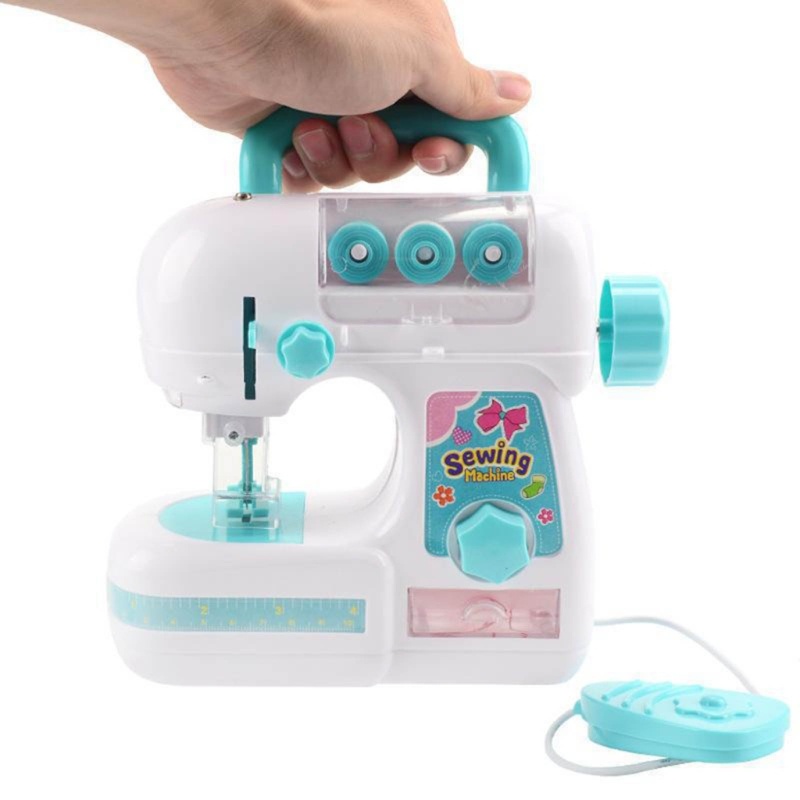 Jj* 兒童電動縫紉機玩具帶 LED 假裝玩仿真教育家用女嬰玩具套裝