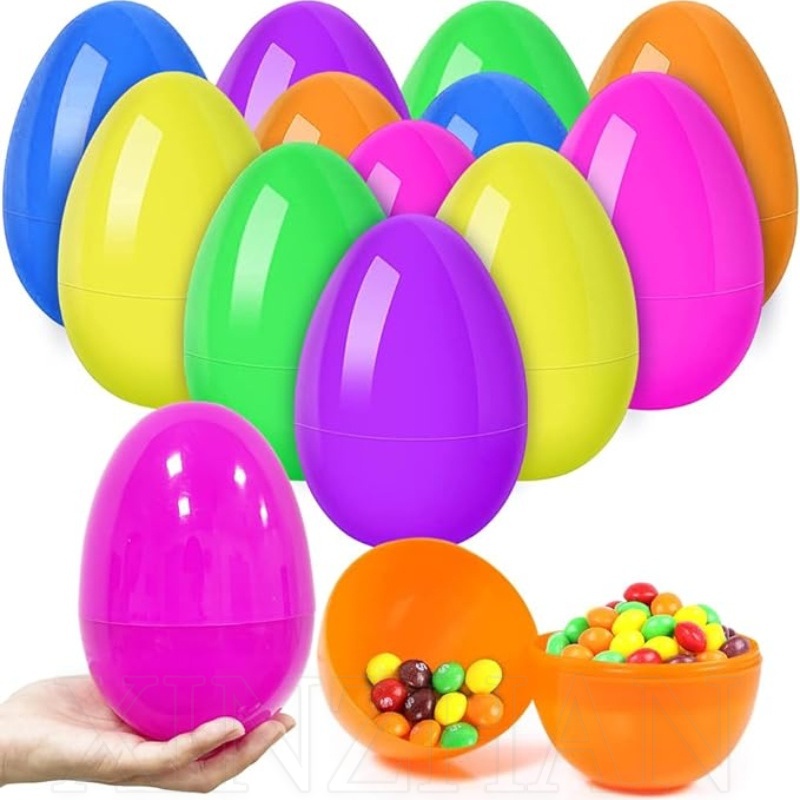 10 個可重複使用的彩色塑料雞蛋 - 糖果巧克力可填充復活節彩蛋 - 創意復活節禮物盒兒童玩具 - 用於婚禮生日復活節主