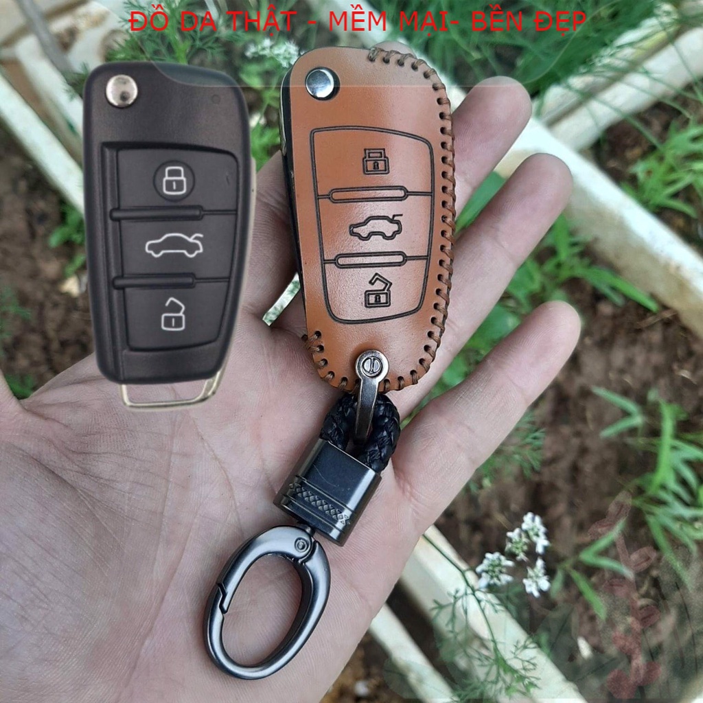 鑰匙皮套奧迪 A3、A4、A5、A6、A7、A8、A4L、A6L、Q5、Q7 真牛皮鑰匙如圖所示