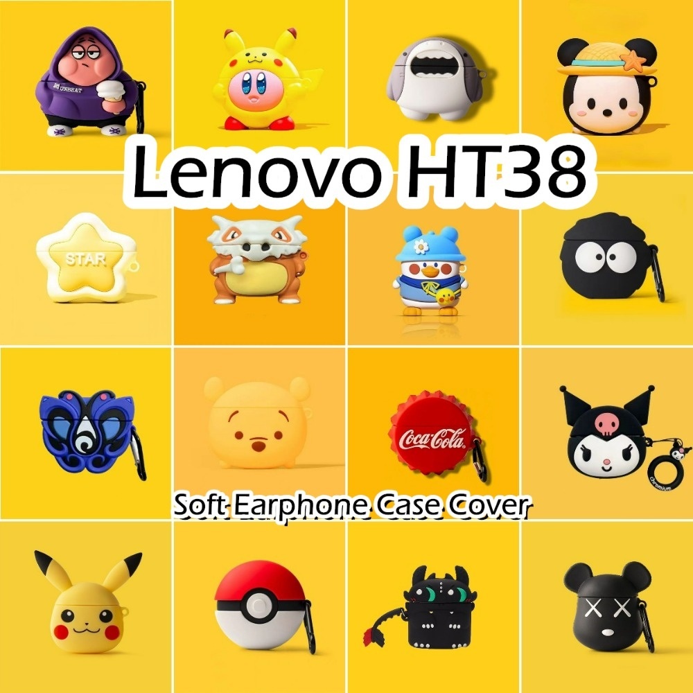 LENOVO 現貨! 適用於聯想 HT38 手機殼情侶可愛卡通軟矽膠耳機殼外殼保護套