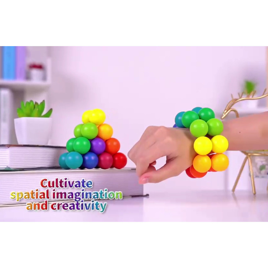 跨境新品百變手環智力圓球 DIY益智早教磁性魔方球新奇減壓玩具