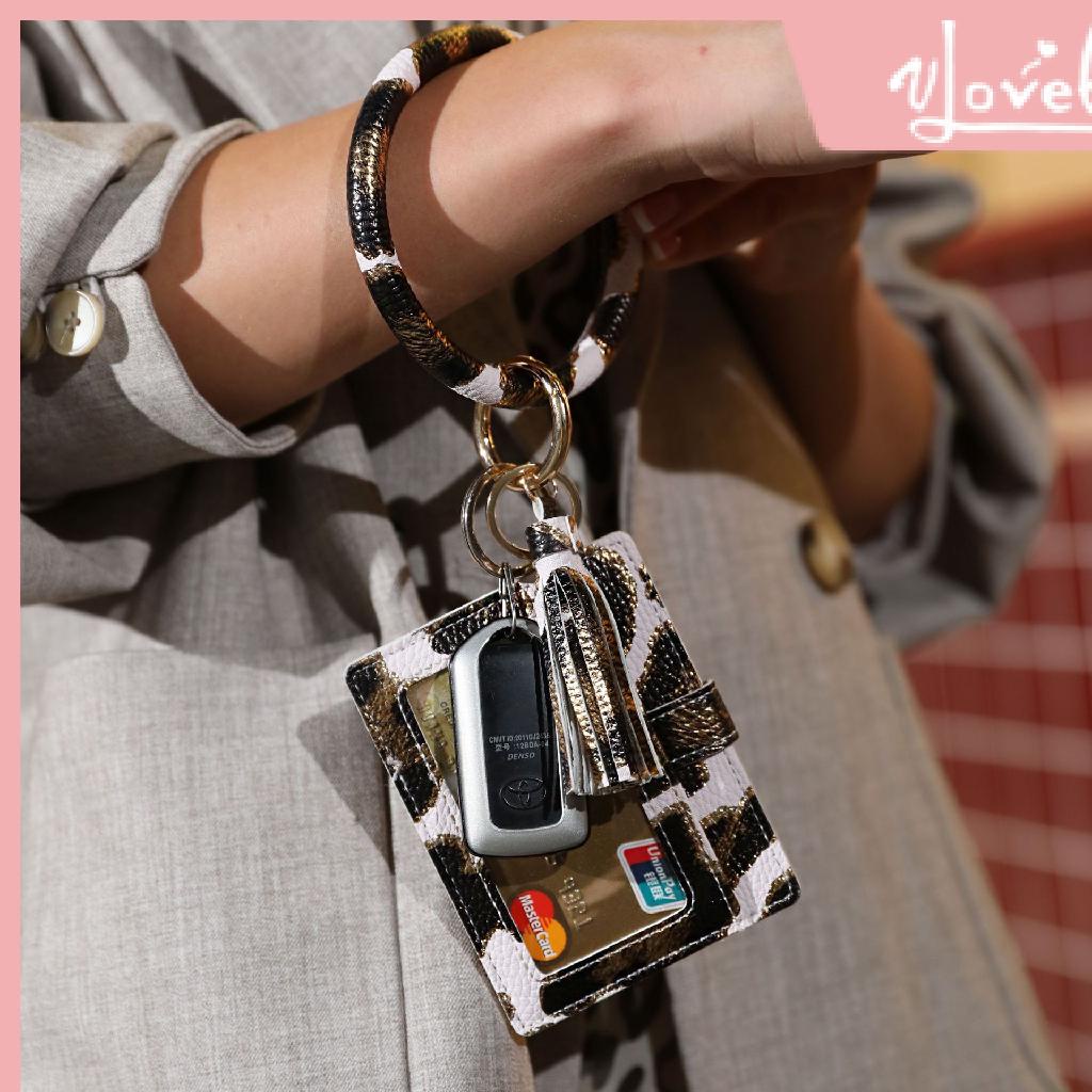 [Vlovelife]手工吊飾 鑰匙圈 包包掛飾 書包小掛件 新款手環鑰匙圈手腕掛飾PU皮革流蘇卡包爆款手鐲手圈鑰匙扣