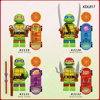 兒童玩具動漫系列忍者神龜小人仔模型益智拼裝積木玩具