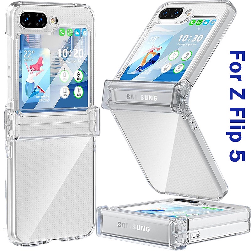 SAMSUNG 適用於三星 Galaxy Z Flip5 Flip4 Flip3 防震透明保護殼