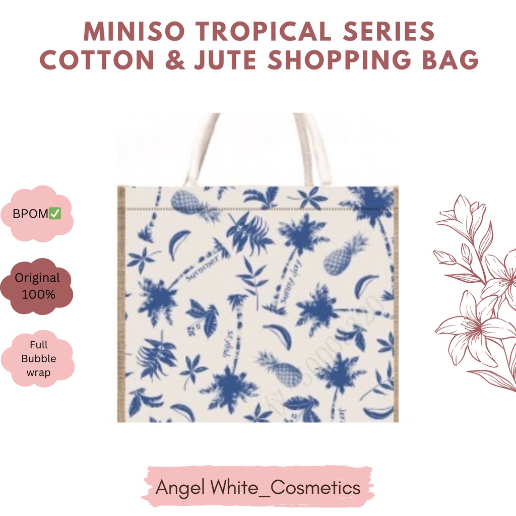 Miniso 熱帶系列棉黃麻購物袋