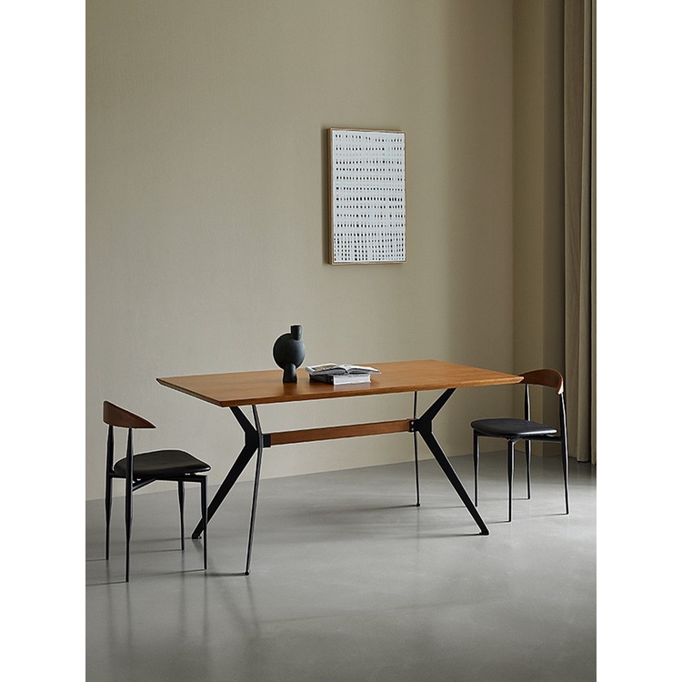 『Royal_Furniture』北歐簡易實木餐桌現代簡約創意原木書桌工業風鐵藝復古家用飯桌