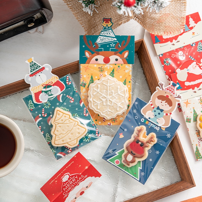 【現貨】【耶誕節包裝】耶誕節 新年頁眉 墊片紙 薑餅牛軋糖曲奇餅乾袋子 磅蛋糕機封 包裝袋