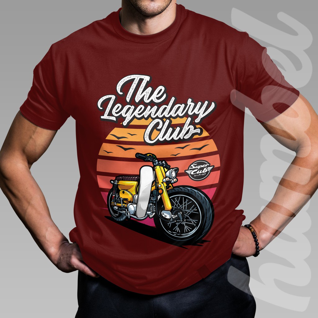 熱門商品!! Super Cub Honda Motor Legend T 恤男士 T 恤 - Baju Lelaki