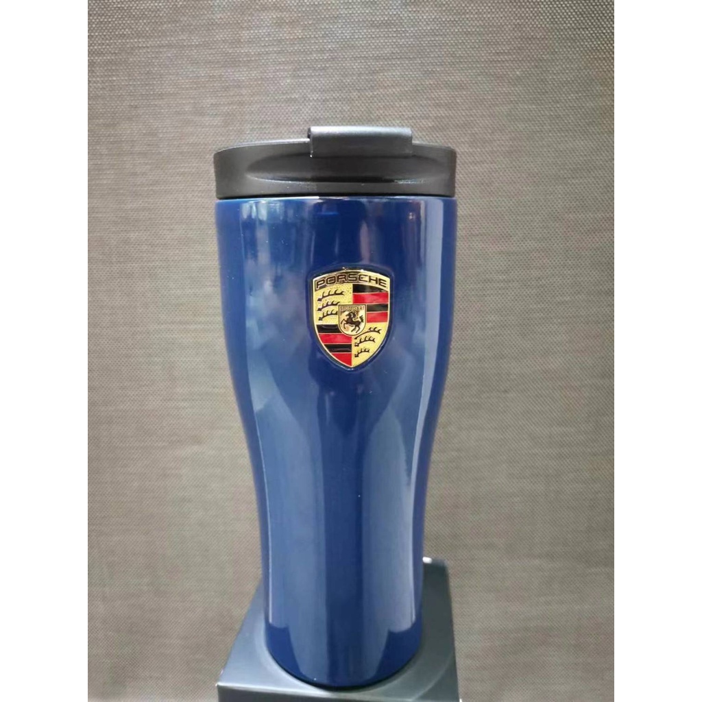 Porsche保溫杯 車用運動水壺 車標雙層不鏽鋼水杯 便攜保溫壺咖啡杯 4S禮品