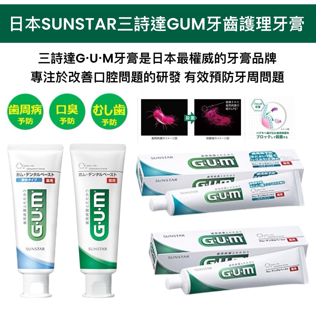 【無國界雜貨舖】日本 三詩達 SUNSTAR GUM 牙膏 草本 口腔清潔 護理牙膏 牙周護理 日本製 G.U.M