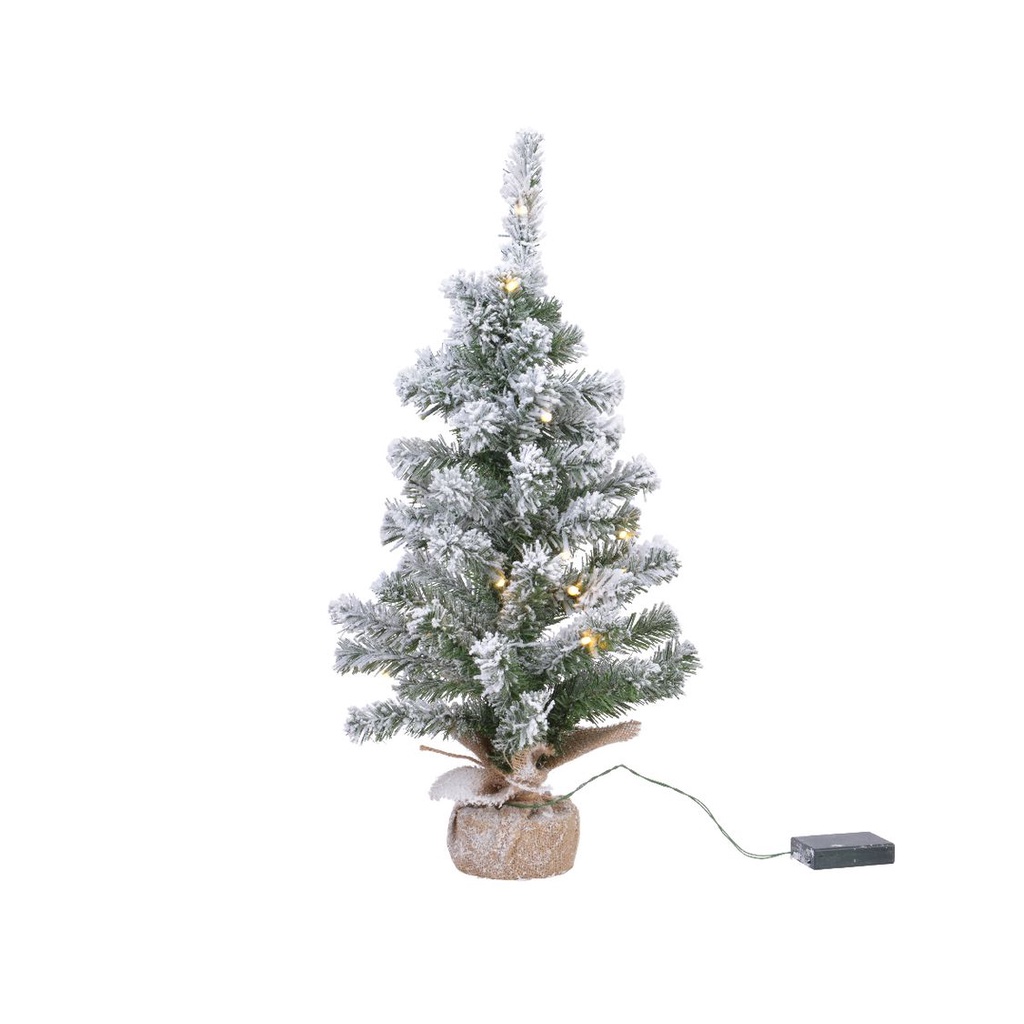 荷蘭 Kaemingk 聖誕樹/ 雪花綠+LED燈裝飾/ 45公分高/ 內不含電池 eslite誠品