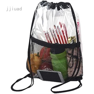 Jjiuad 旅行防水收納透明束口袋 拉繩洗漱袋後背包