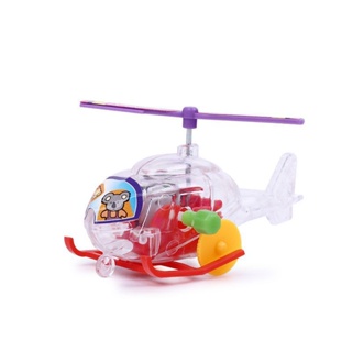 創意兒童益智玩具:發條直升機迷你透明小飛機幼兒園禮物仿真飛機