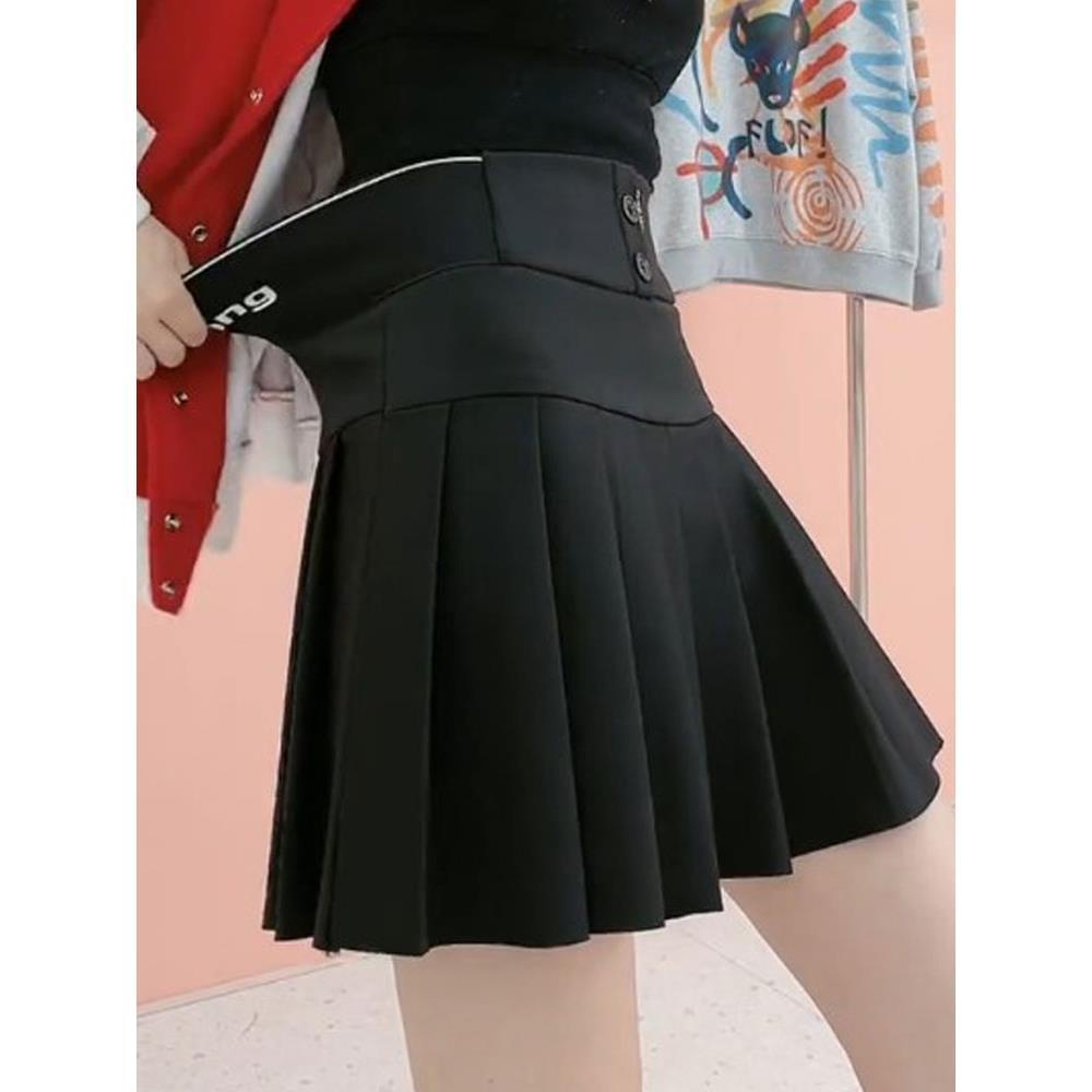 【🍒櫻桃大尺碼】M-5XL大尺碼短裙 大碼新款春秋季胖mm防走光百褶裙女彈力高腰顯瘦半身裙a字短裙子