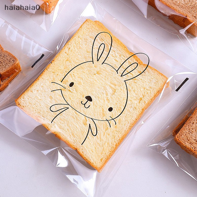 [HAI] 100 件卡通麵包袋自粘包裝袋兒童三明治袋 TW