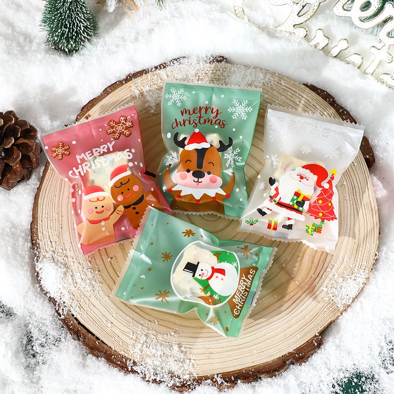 聖誕節系列雪花酥包裝袋餅乾袋卡通機封包裝袋糖果袋餅乾袋牛軋糖包裝袋禮品袋