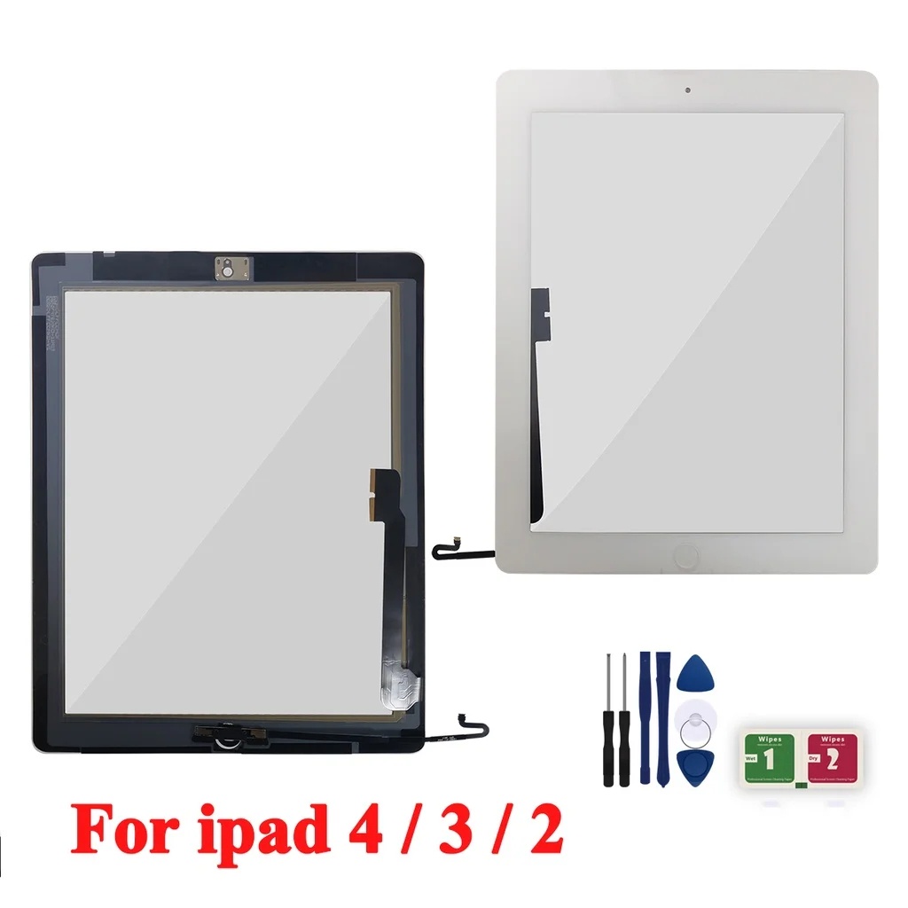 適用於 iPad 4 3 2 觸摸屏數字化儀前玻璃更換帶主頁按鈕 A1458 A1459 A1460 A1430 A14