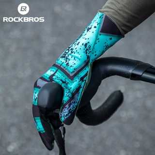 Rockbros 騎行手套防風保暖加長手套男士女士防滑彈性摩托車全指手套