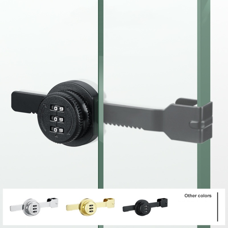 Pcf* 3Digit 密碼鎖門安全鎖無鑰匙閂鎖滑動玻璃門鎖