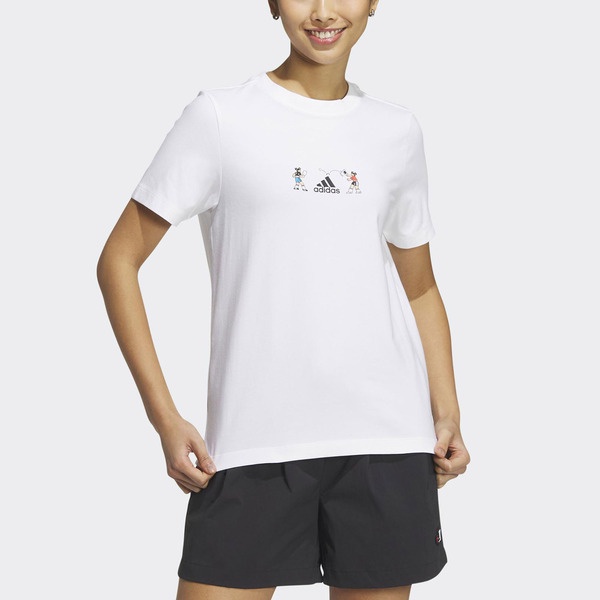 Adidas GFX Logo Tee HY2861 女 短袖 上衣 T恤 亞洲版 休閒 訓練 桌球風圖案 棉質 白