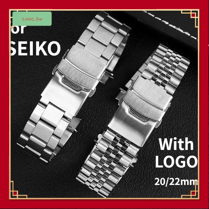弧口不銹鋼錶帶適配SEIKO精工錶帶SKX007 SKX009 罐頭光能水鬼蠔式錶帶三珠五珠錶帶實心金屬鋼帶男士女士蠔蠣